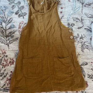 Rylee + Cru Tan Sleeveless Dress with Button Accents